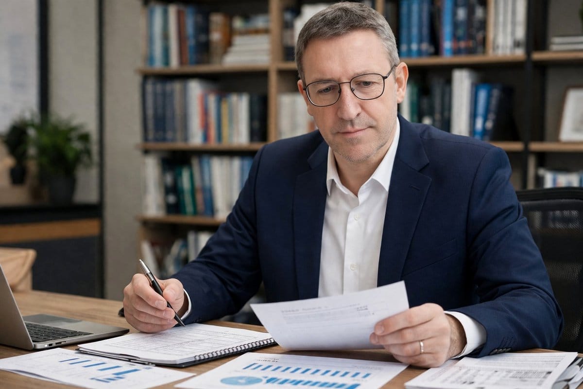 Tasador perito analizando tasación contradictoria de inmueble